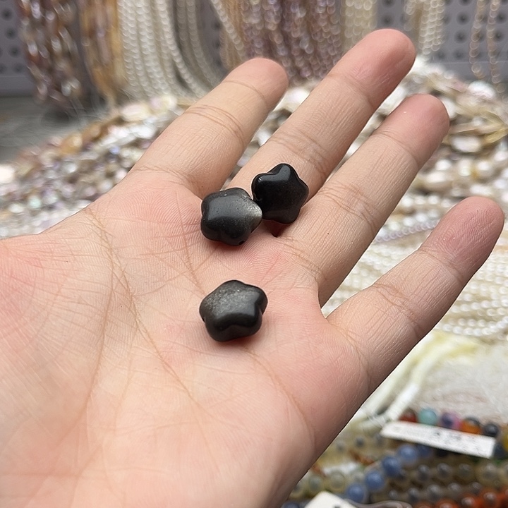 未镶嵌玛瑙/玉髓珠宝半成品一个14mm左右银耀石五星