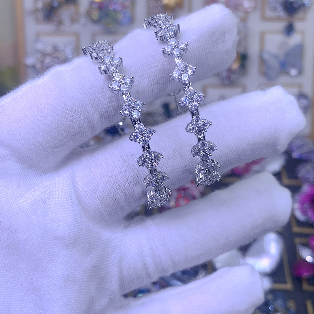 合成立方氧化锆铜耳环耳