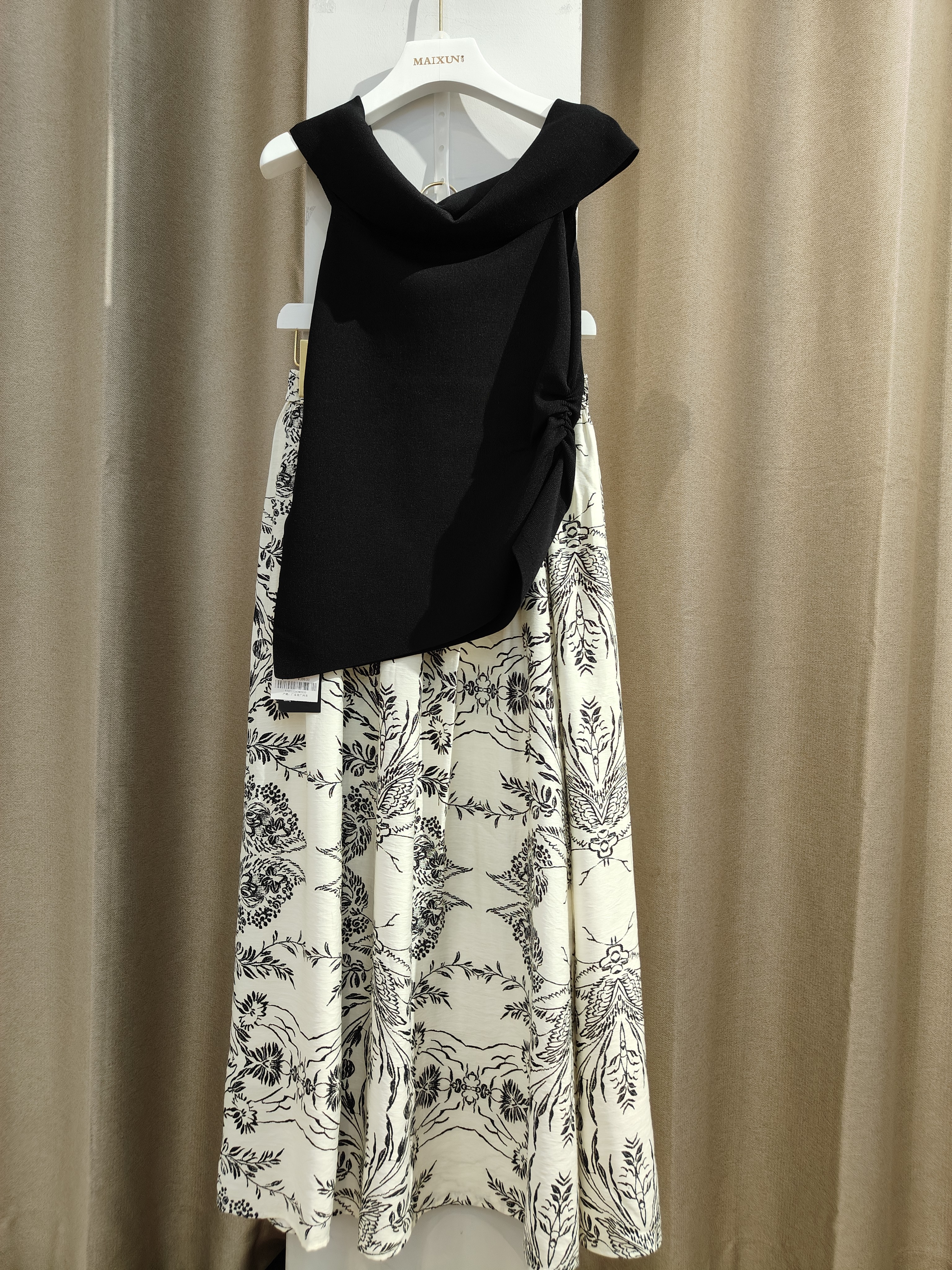 麦寻气质专柜套装针织拼接时尚长裙吊带裙时尚套装夏季新中式显瘦