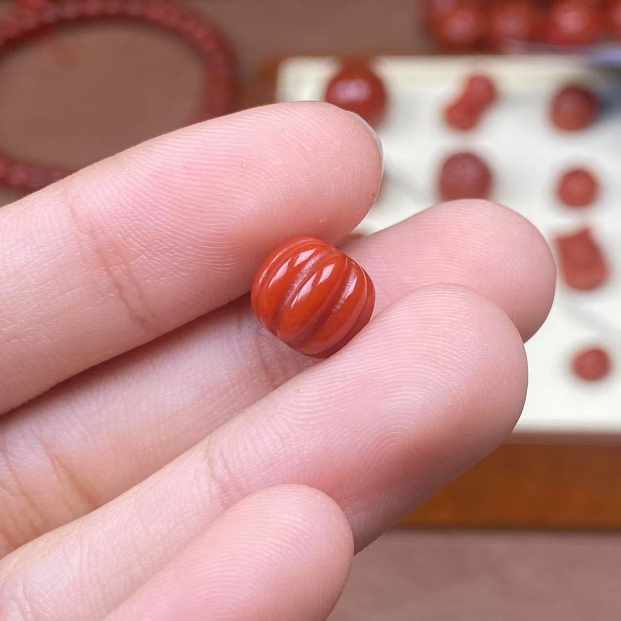 南红玛瑙桶珠顶珠南瓜珠卡9mm腰珠直播间选购多样性发一