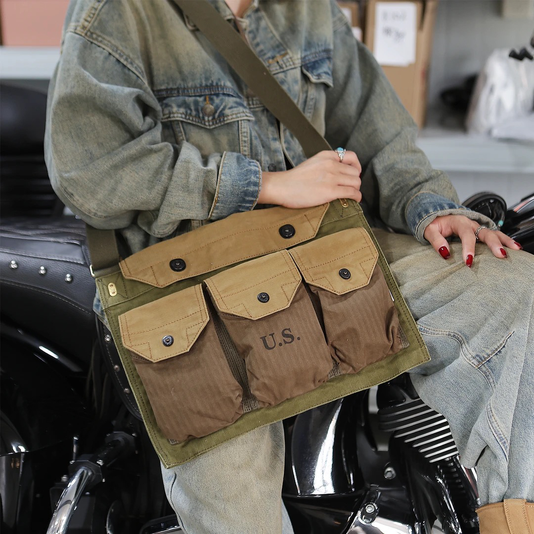 8856经典重磅加厚帆布胸包斜挎包