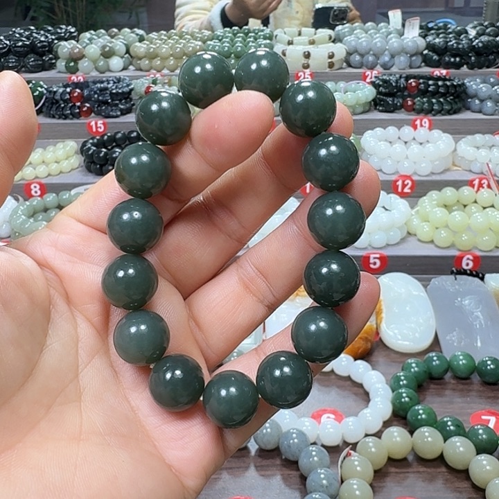 未镶嵌手链和田玉新疆且末蓝卡14