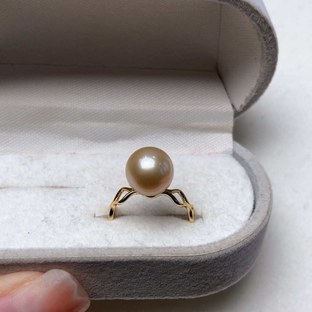 海水珍珠戒圈银S925镶嵌