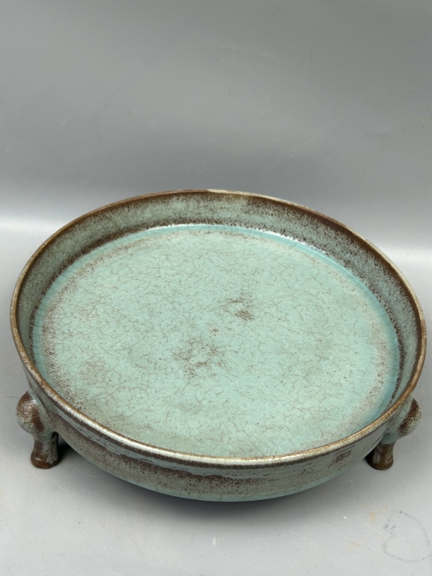 手工制作复古陶瓷摆件天青釉冰裂纹青瓷