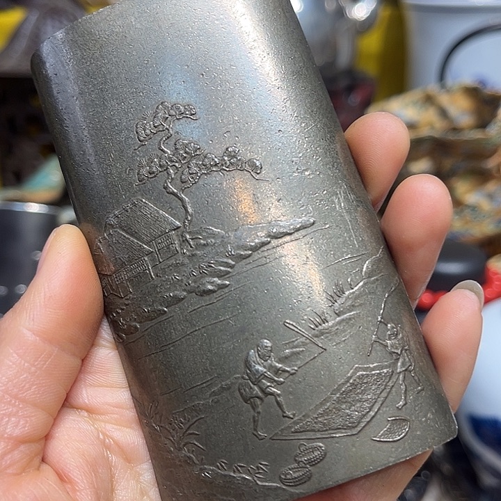 蜜安罐瓷香炉锡茶则