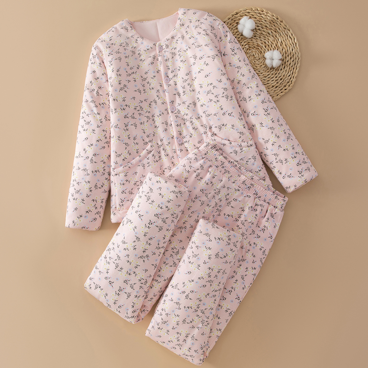 女士纯棉花棉袄棉裤套装冬季夹棉保暖棉衣内胆妈妈装贴身穿棉服