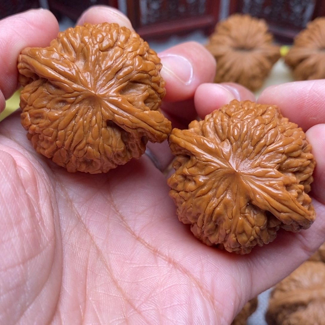 文玩核桃把件全品毕业天花板绝配山地正磨41尺