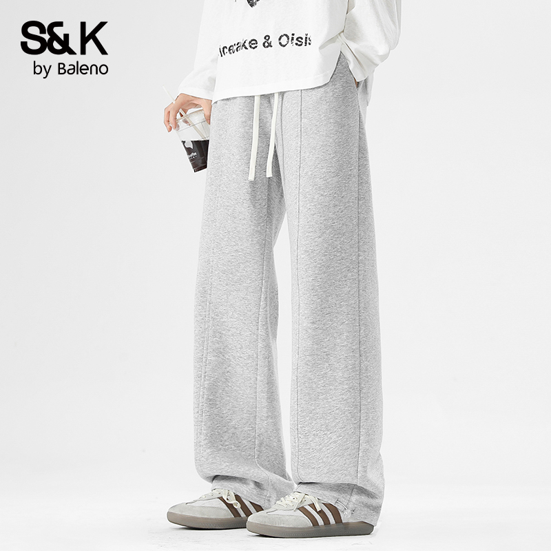 班尼路S&K男女款设计感潮流宽松休闲裤简约户外情侣运动卫裤长裤