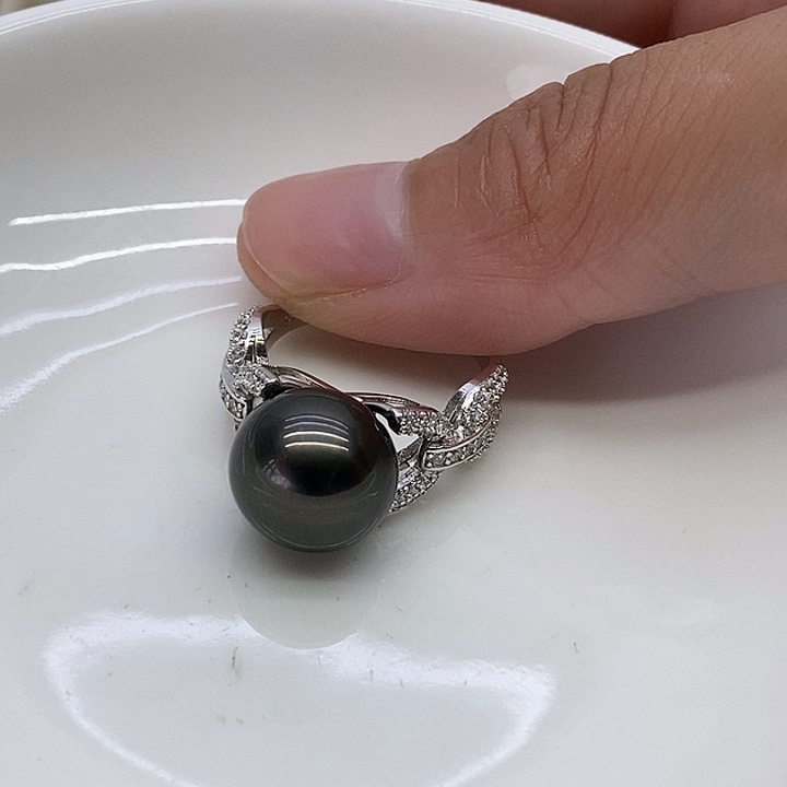 海水珍珠戒指银S925镶嵌