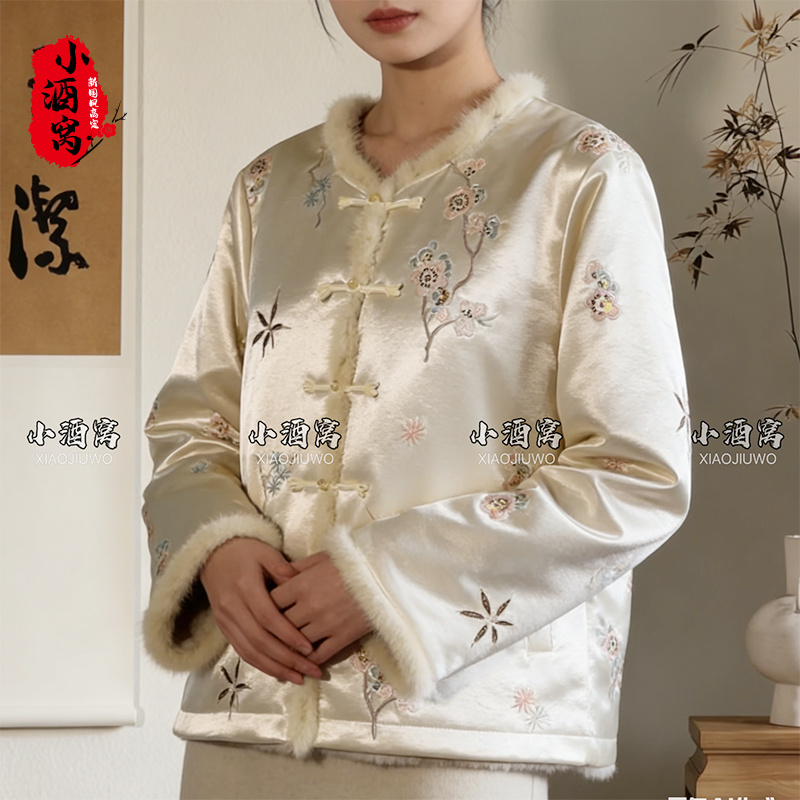[寻花-外套]小酒窝新国风 新中式时尚气质外套-衣长63