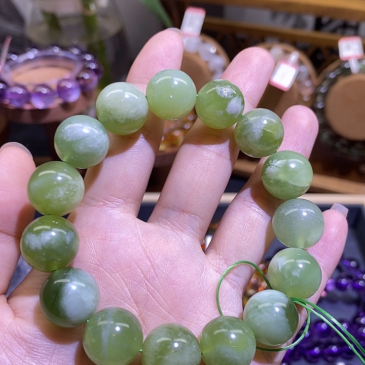 水晶手链未镶嵌天然葡萄石水晶