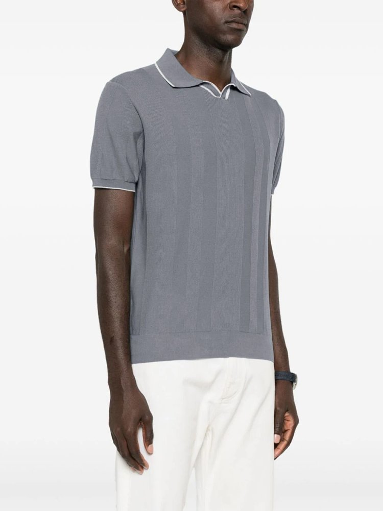 LuxeNova25新款BC家男士海鸥领翻领纯棉绞花亲肤短袖POLO衫 48支