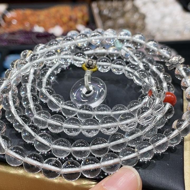水晶珠宝半成品未镶嵌白水晶108颗