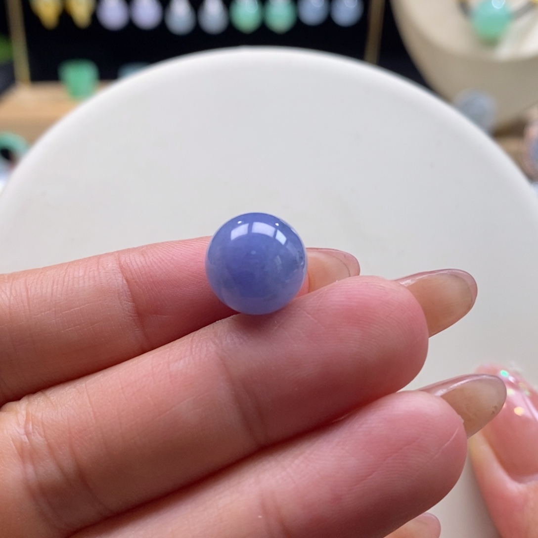 翡翠吊坠(不含链)未镶嵌翡翠浓蓝紫色珠卡12.1m