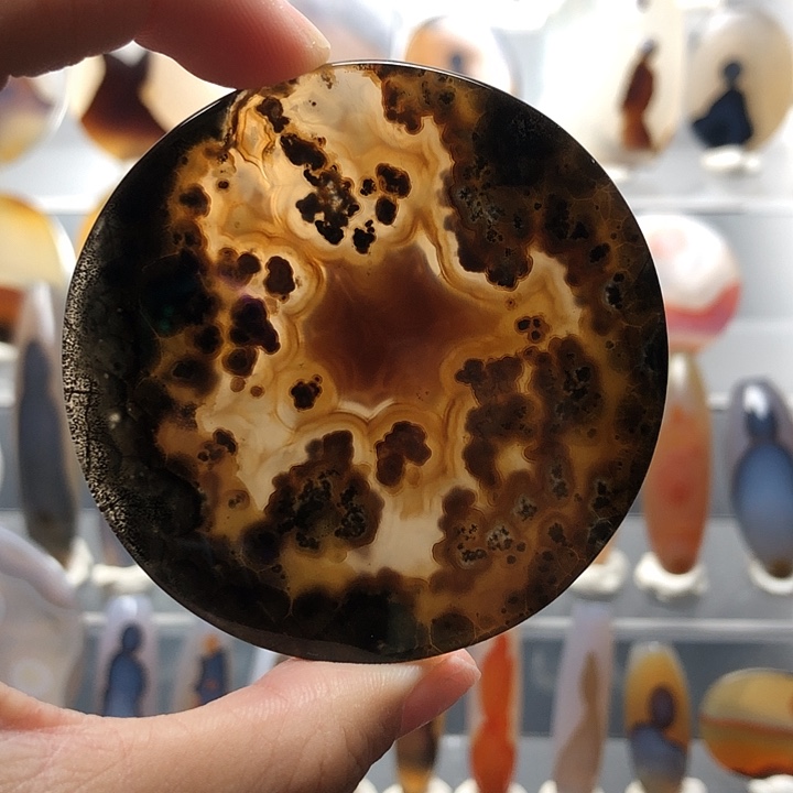 用***3玛瑙/玉髓银S925镀金镶嵌珠宝半成品104