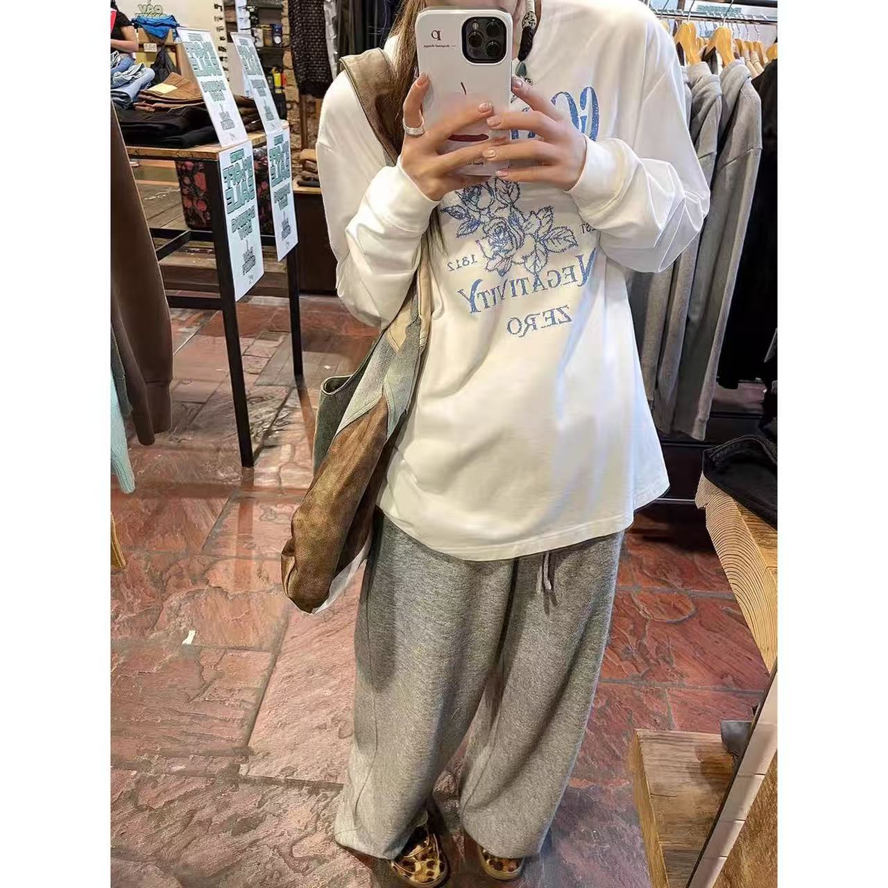 徐秋阳   花开1812（大版型）百搭时尚休闲显瘦显白长袖12187