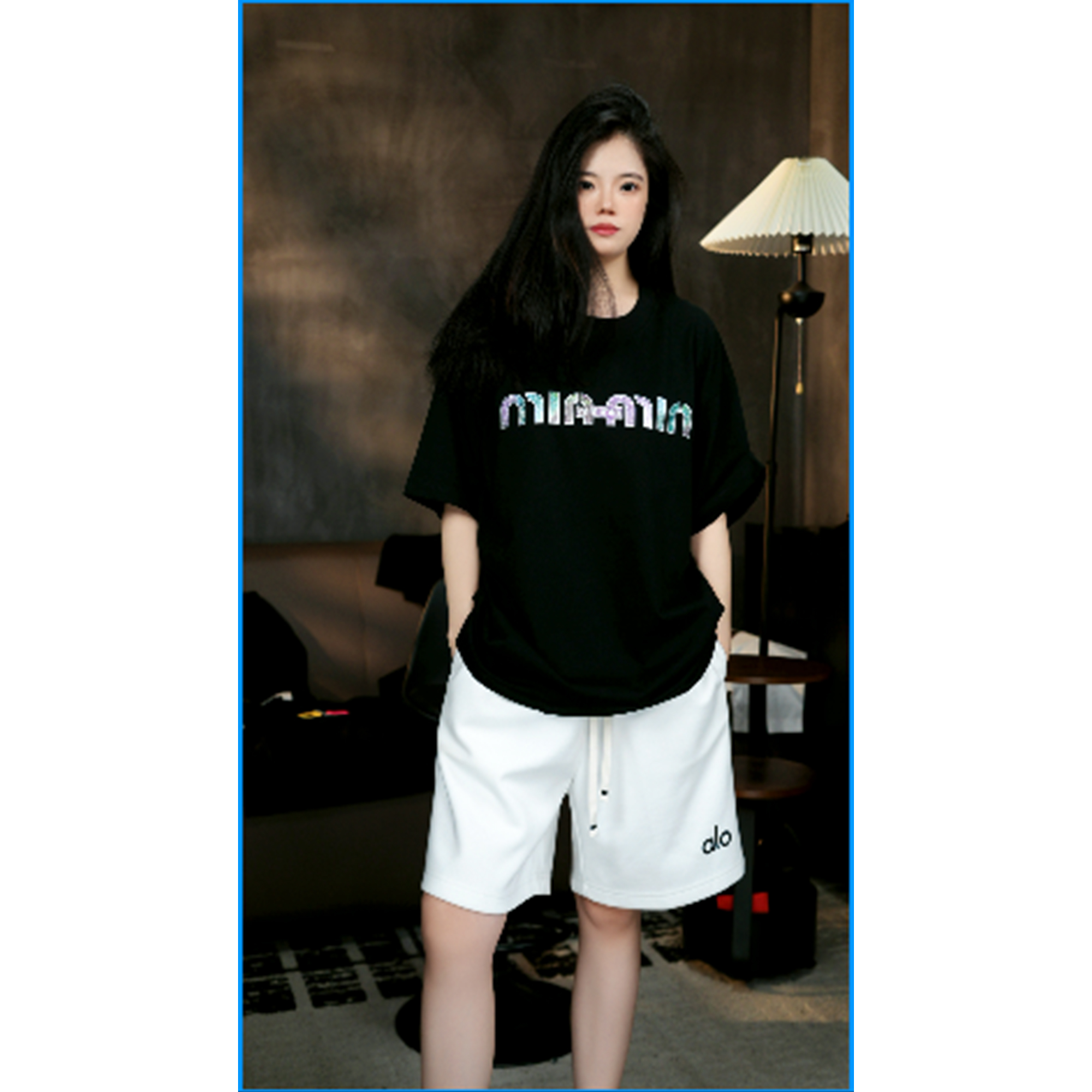 【lulu】T恤修身型男士百搭拼接短袖圆领夏季复古提花纯棉-D789