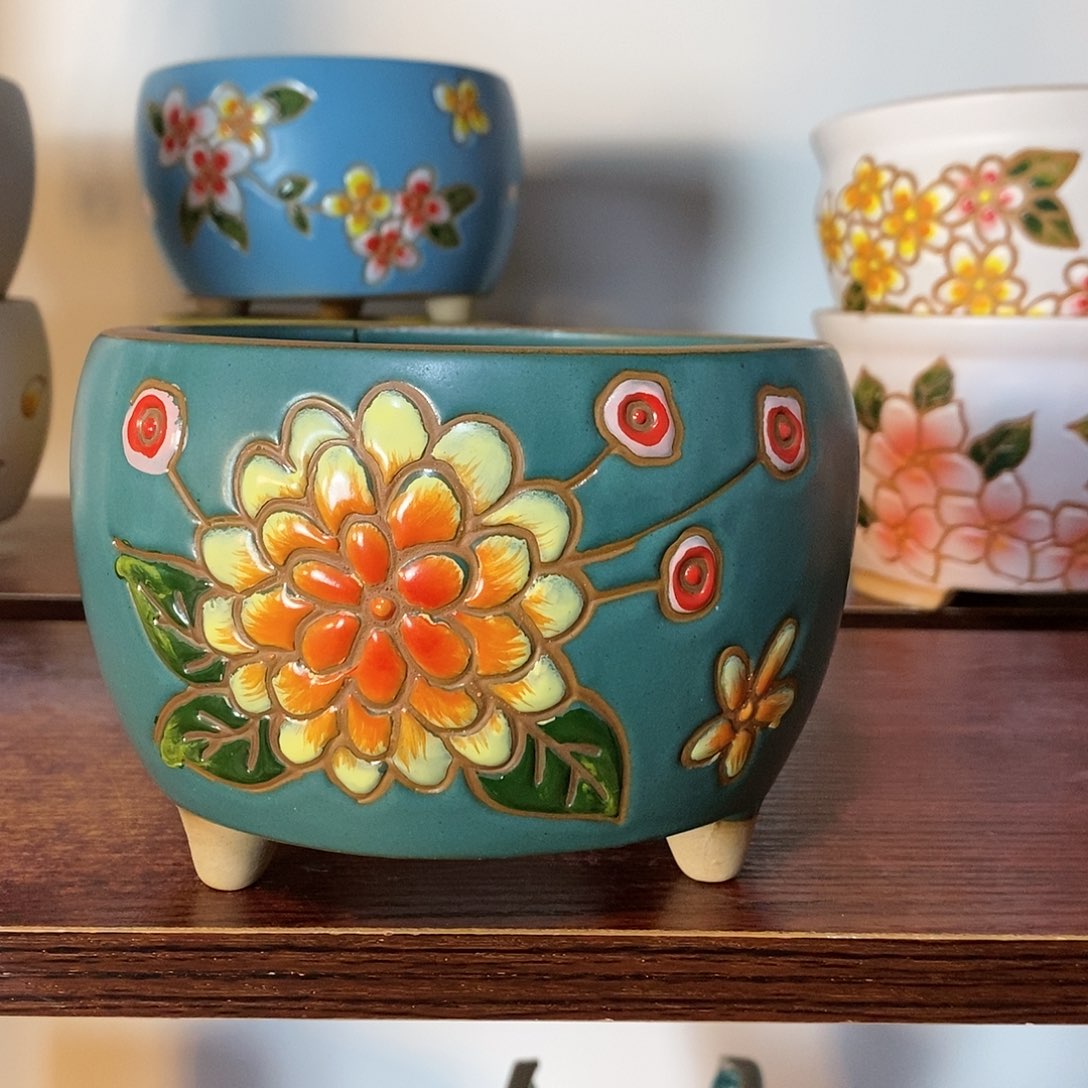 红陶韩式多肉植物花盆