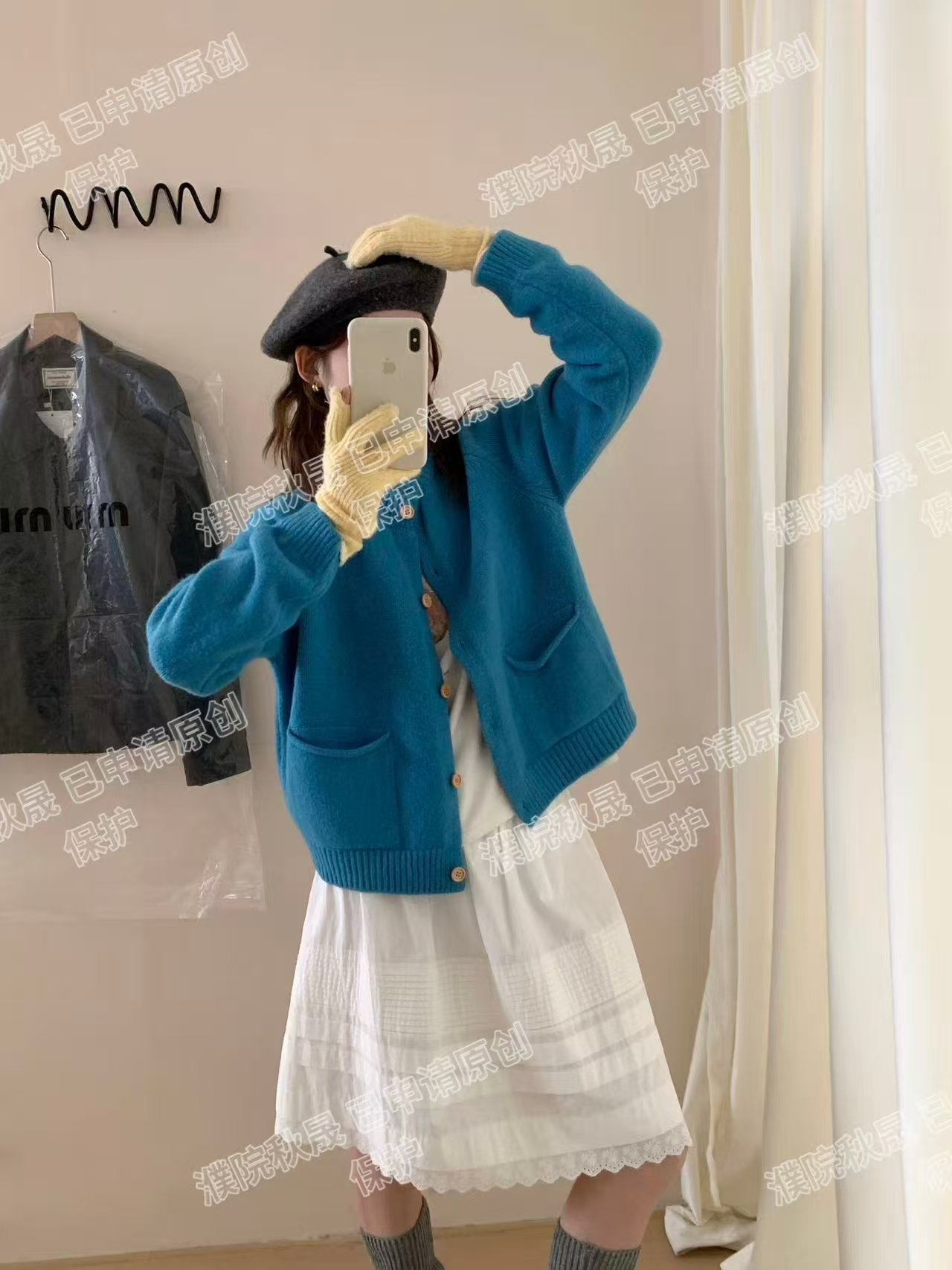 【糖果色】2025圆领纯色百搭宽松韩系卷边口袋毛衣针织开衫