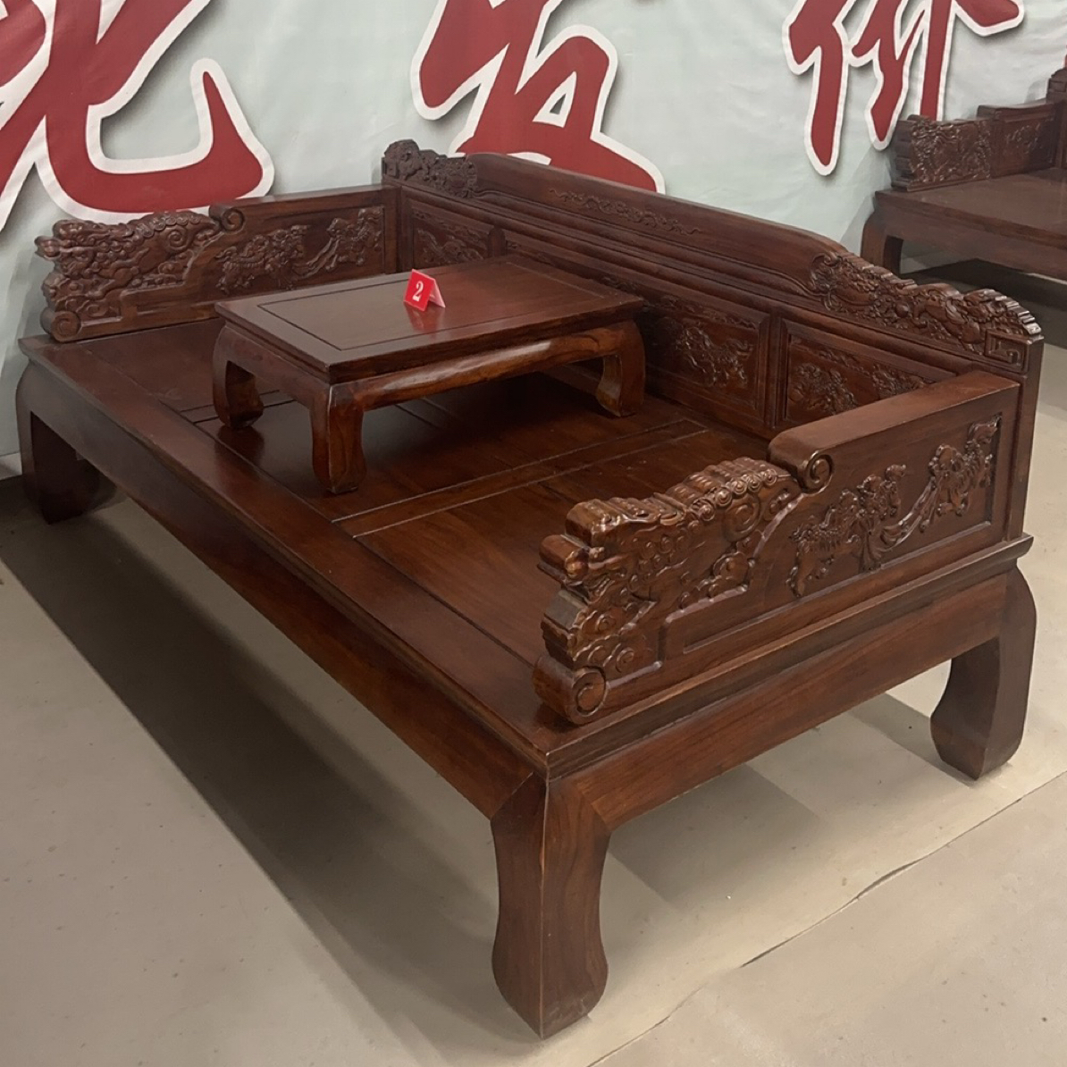 200×90北方榆木加高加厚麒麟罗汉床北方榆木材质