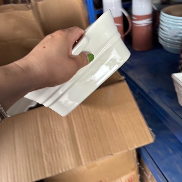 外贸尾单高温陶瓷微瑕奶乎乎，超大公主风烤盘