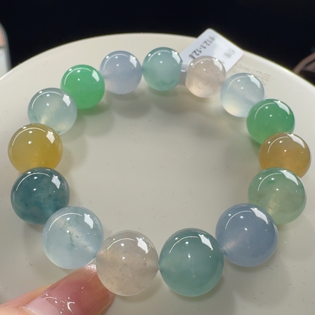 翡翠未镶嵌手链老钱风！高冰杨幂同款多宝卡12.9-12.2