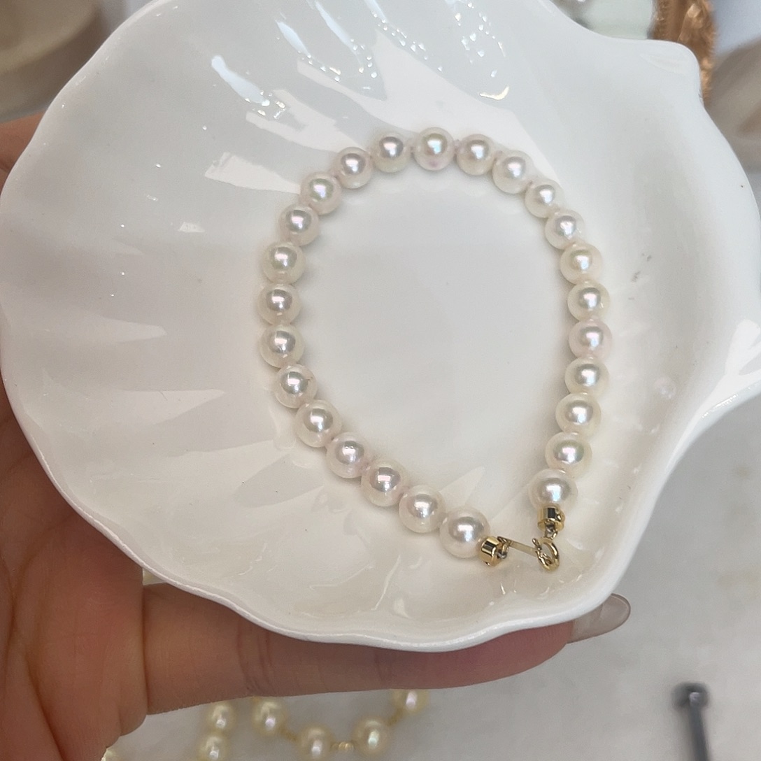 手绳海水珍珠18K金镶嵌