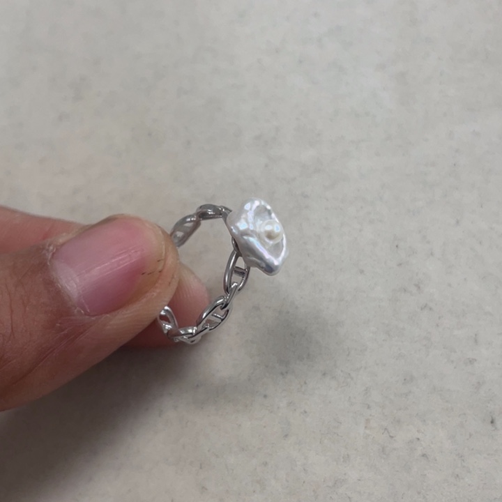 淡水珍珠戒指银S925镶嵌