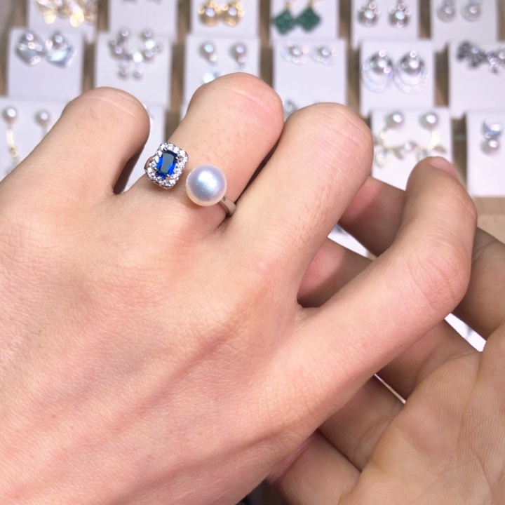 淡水珍珠耳饰银S925镶嵌