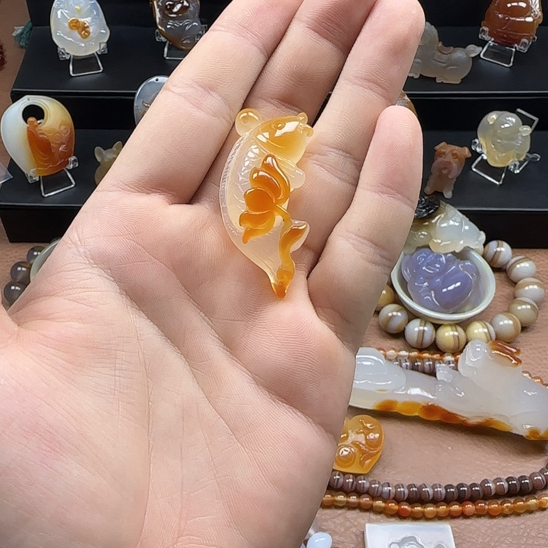 玛瑙/玉髓未镶嵌吊坠(不含链)