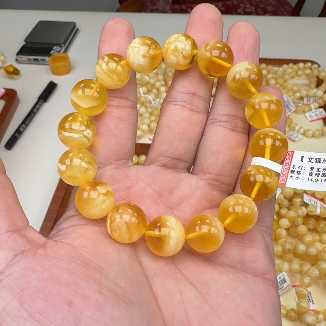 蜜蜡未镶嵌手链蜜蜡手串