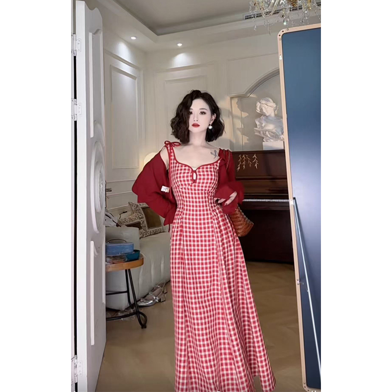 法式吊带连衣裙原创气质温柔风小个子103