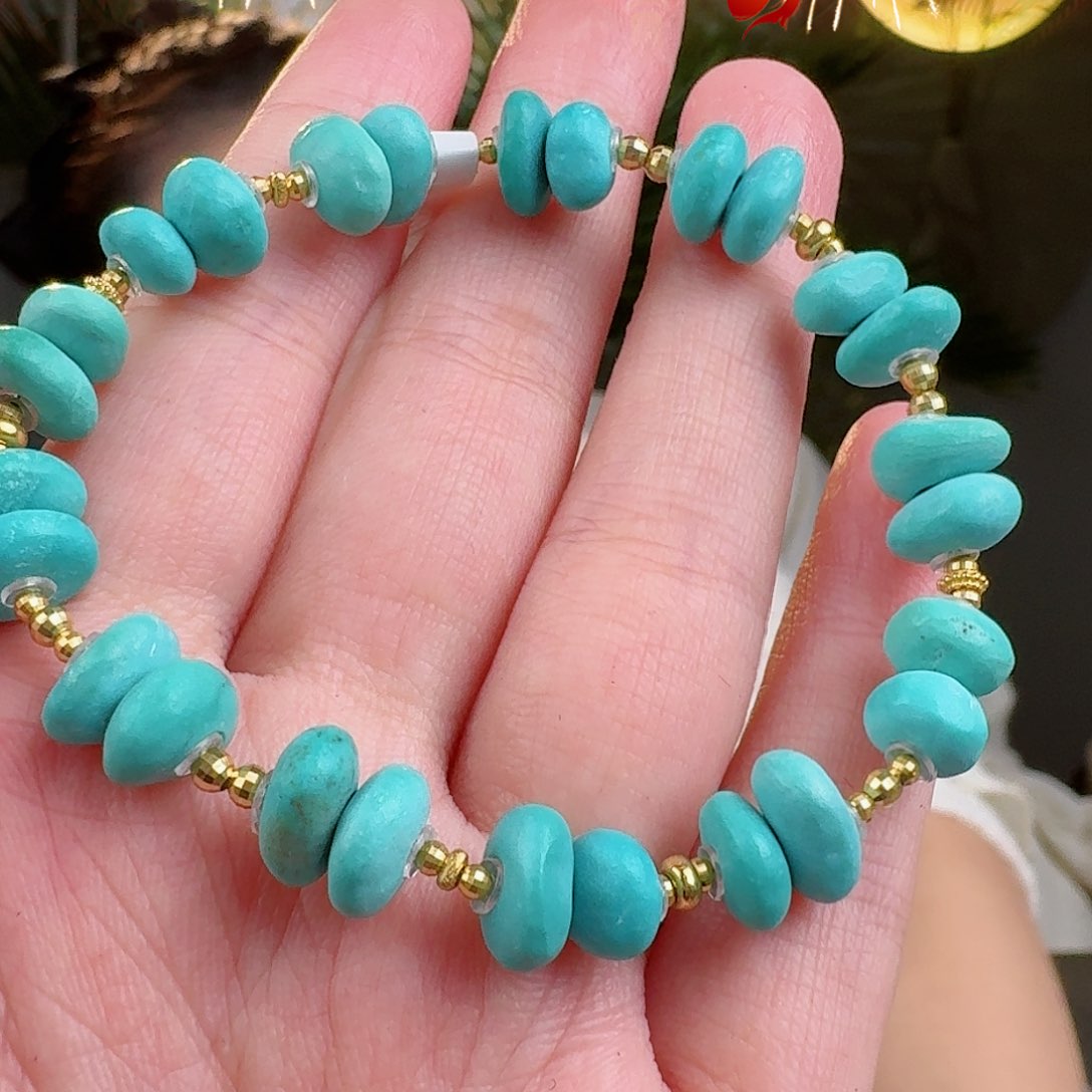 绿松石珠宝奇石18K金镶嵌