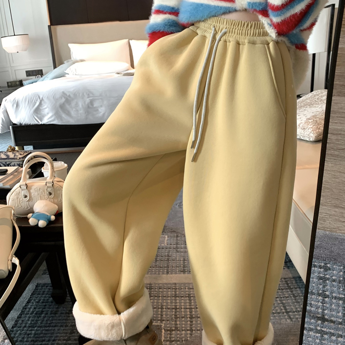 2025年新款孕妇装宽松秋冬季外穿慵懒风弯刀裤休闲韩版款孕期穿搭