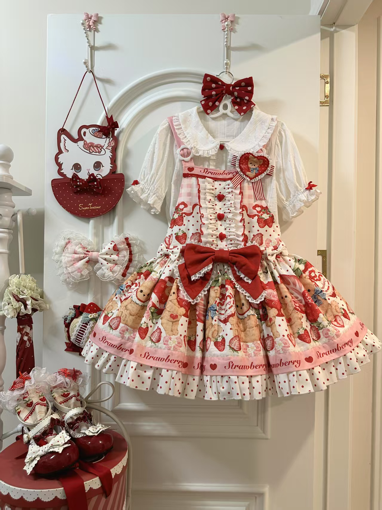 【官方合作店】熊莓日记 原创设计Lolita可爱背带 心动玩偶草莓甜lo