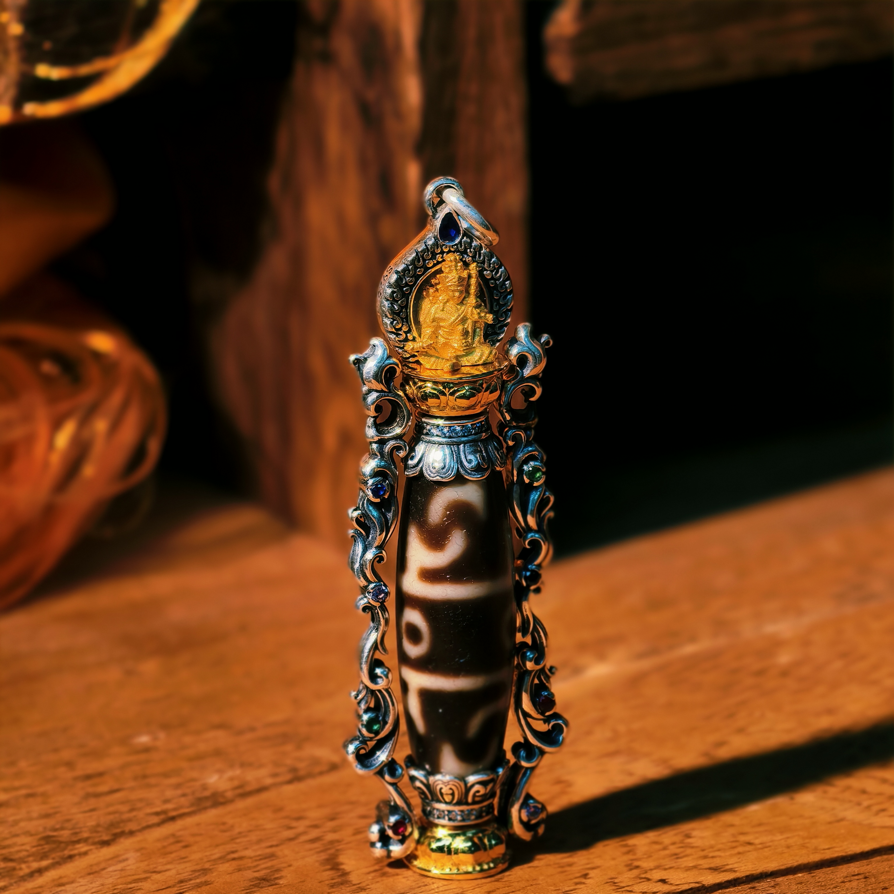 两米·莲师荟供/玛瑙颈饰三眼造型MN-JS737