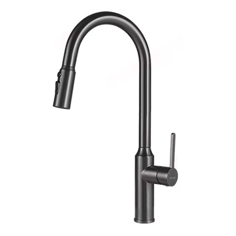潜水艇上装式冷热抽拉可旋转防溅式洗菜盆水龙头台上抽拉式水龙头