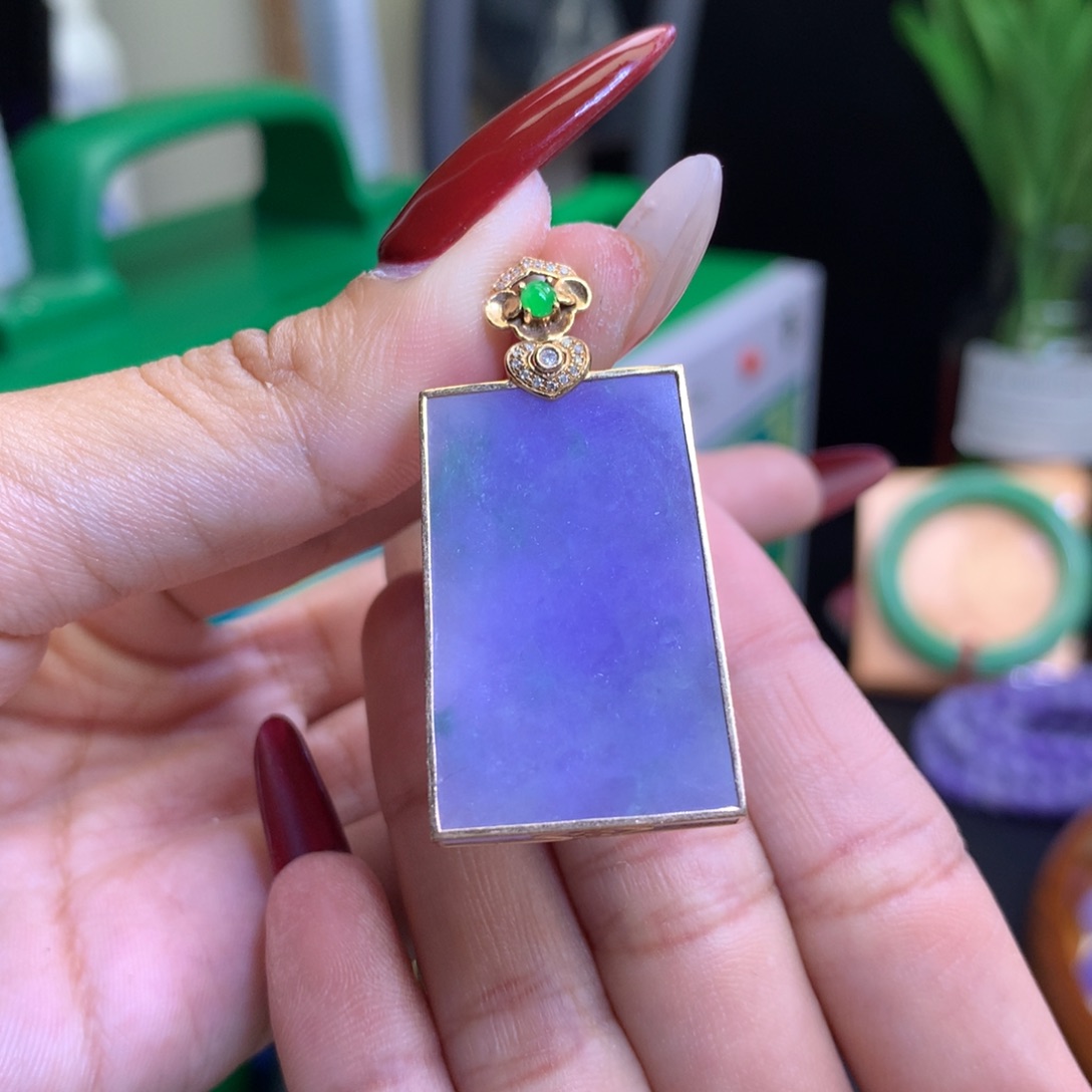 翡翠颈饰18K金镶嵌天然