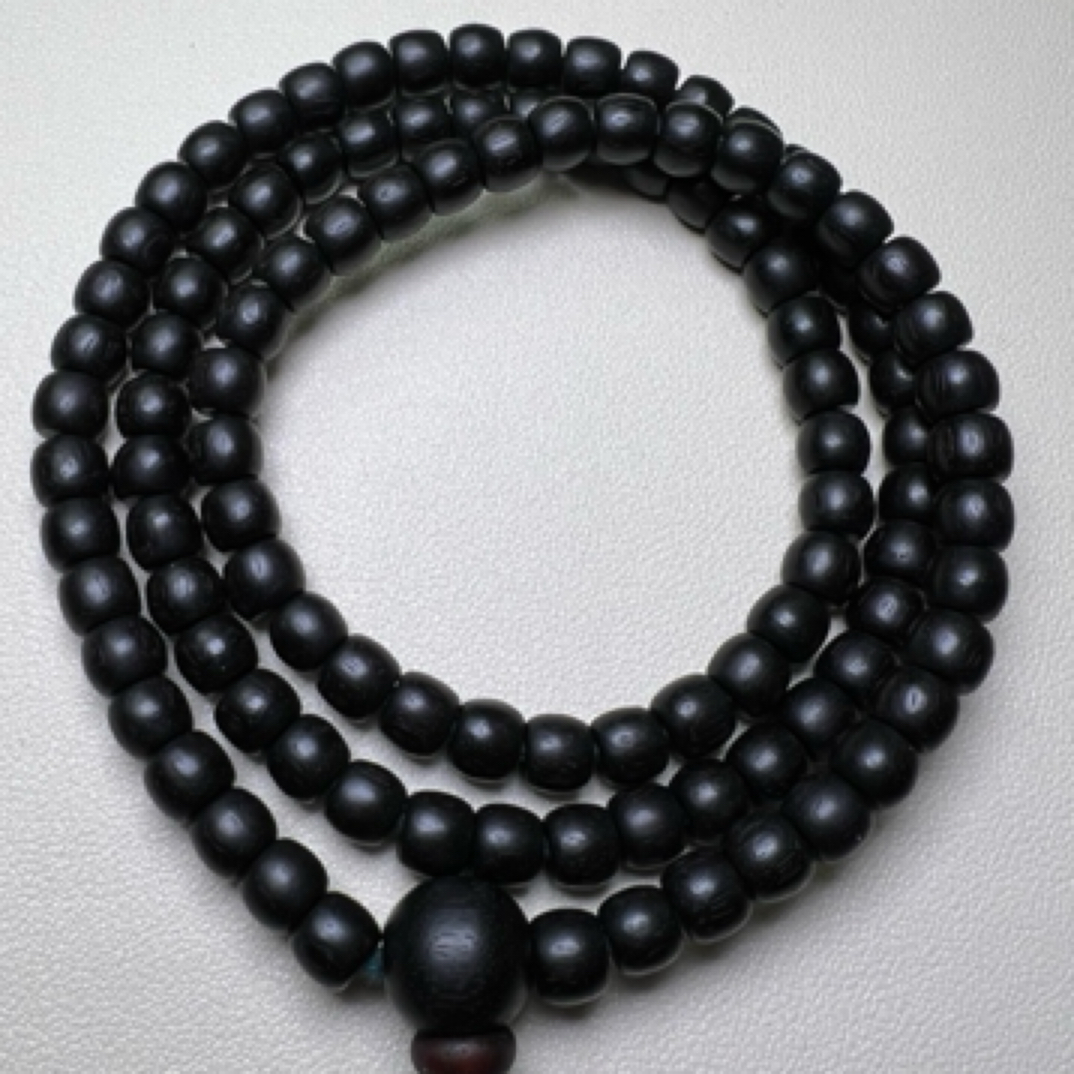 非金属木质吊坠 藏传紫檀念珠108颗挂脖