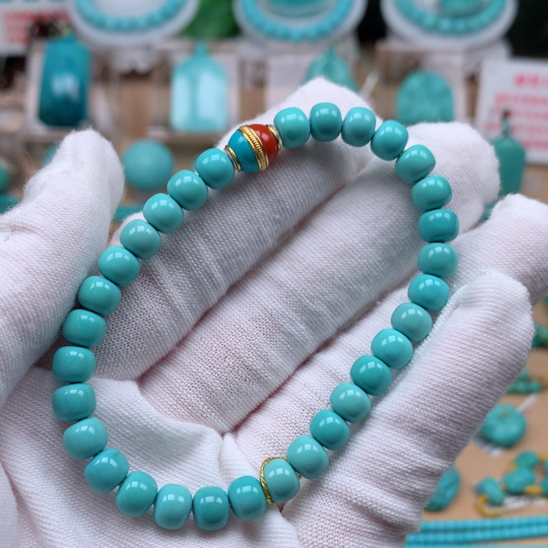 绿松石未镶嵌珠宝奇石6.5mm