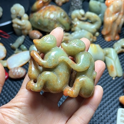 白玉菩提吊坠摆件