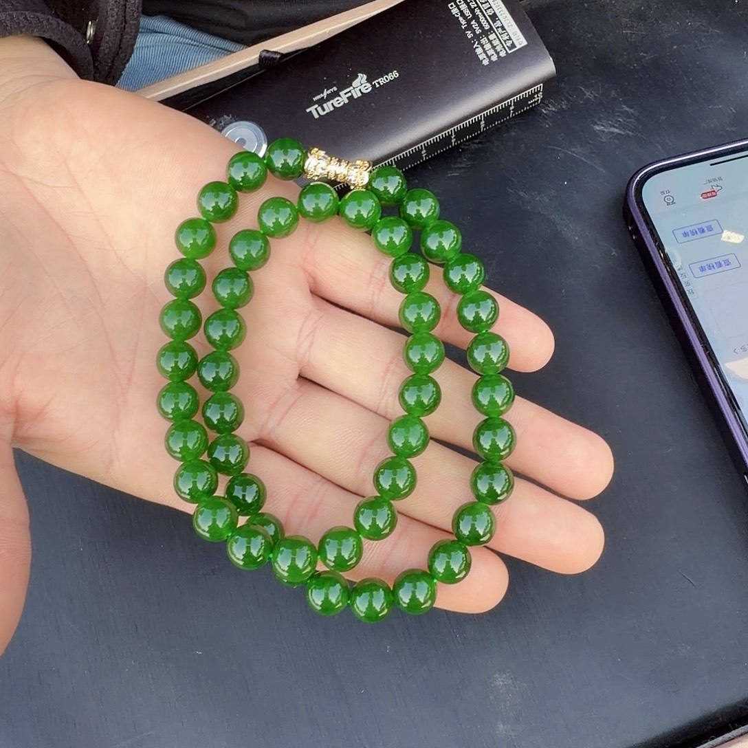 和田玉未镶嵌项链碧玉俄七辣色妈妈链