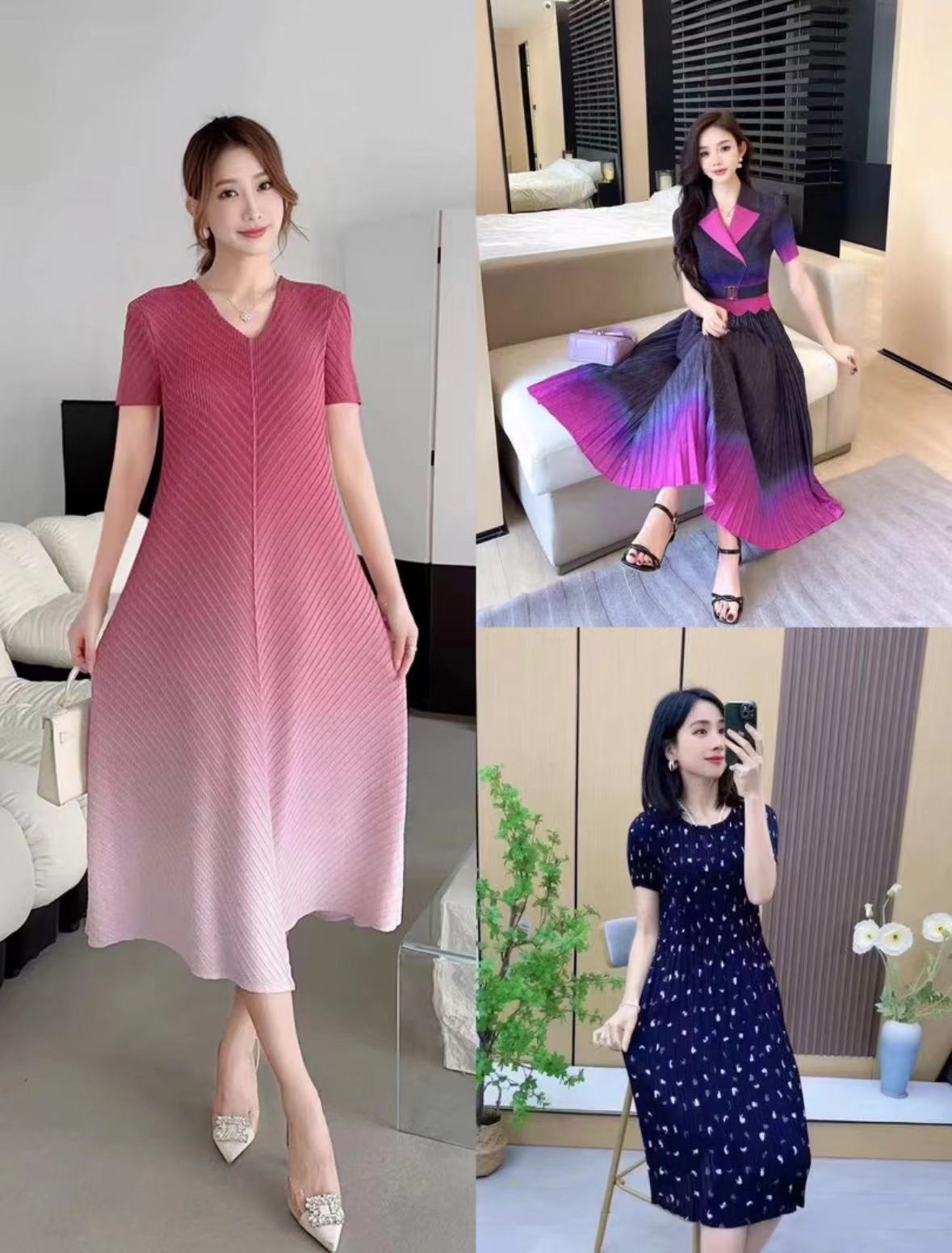 悦悦【魔术褶皱裙】2025原創時尚港風連衣裙百搭寬松显瘦飘逸冰凉