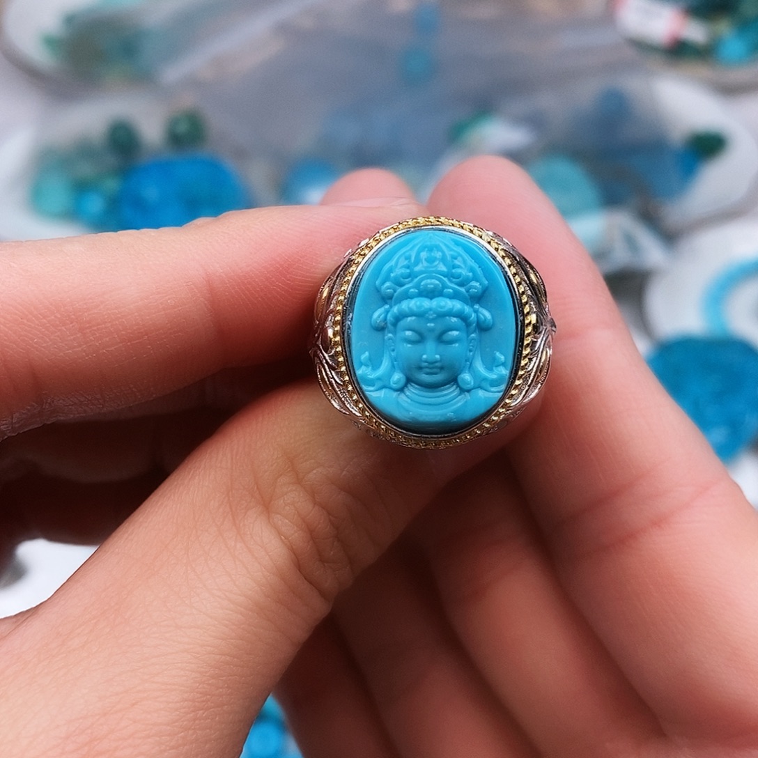 绿松石银S925镶嵌珠宝奇石