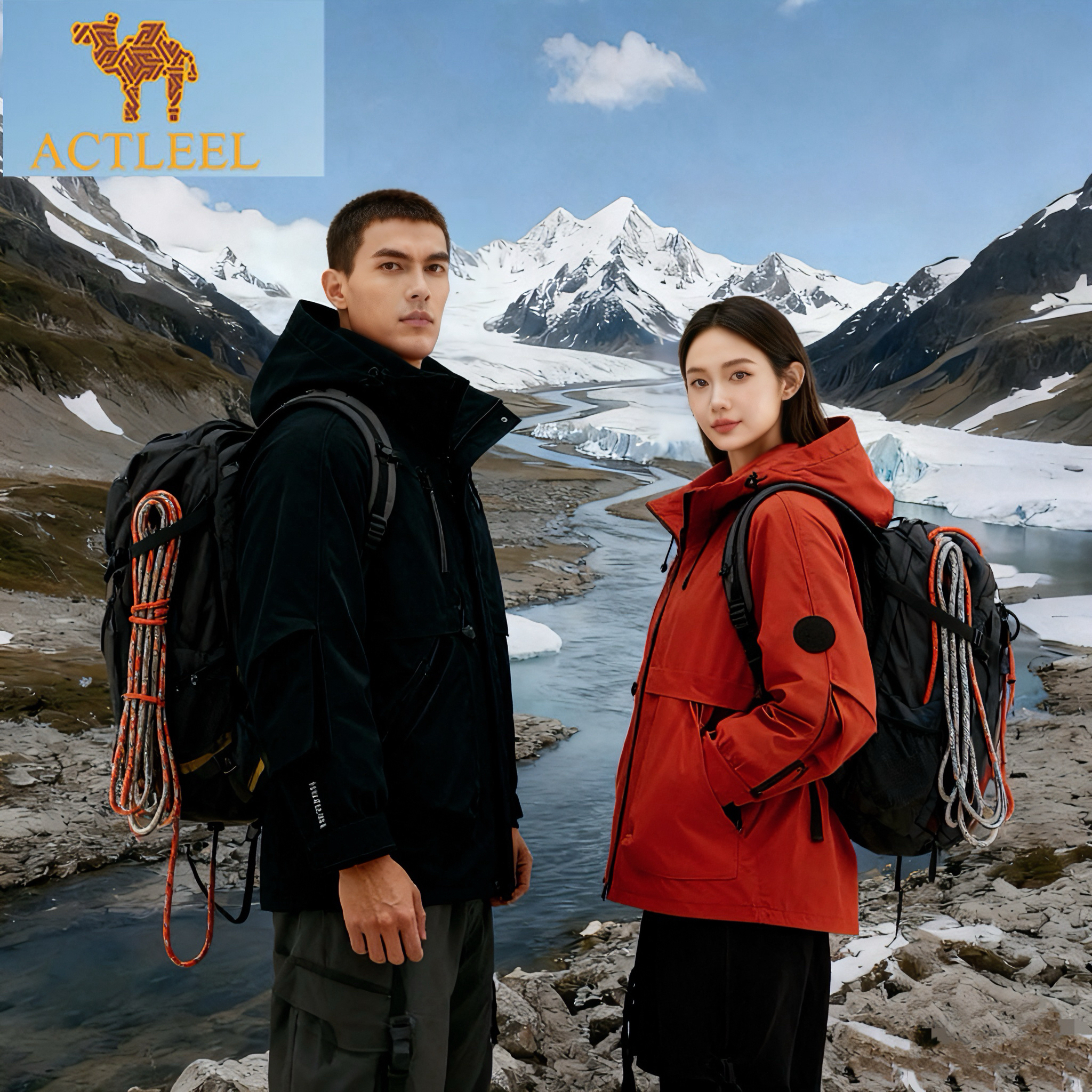 ACTLEEL美洲 骆驼男女同款棉服户外运动休闲防水防风登山棉服2598