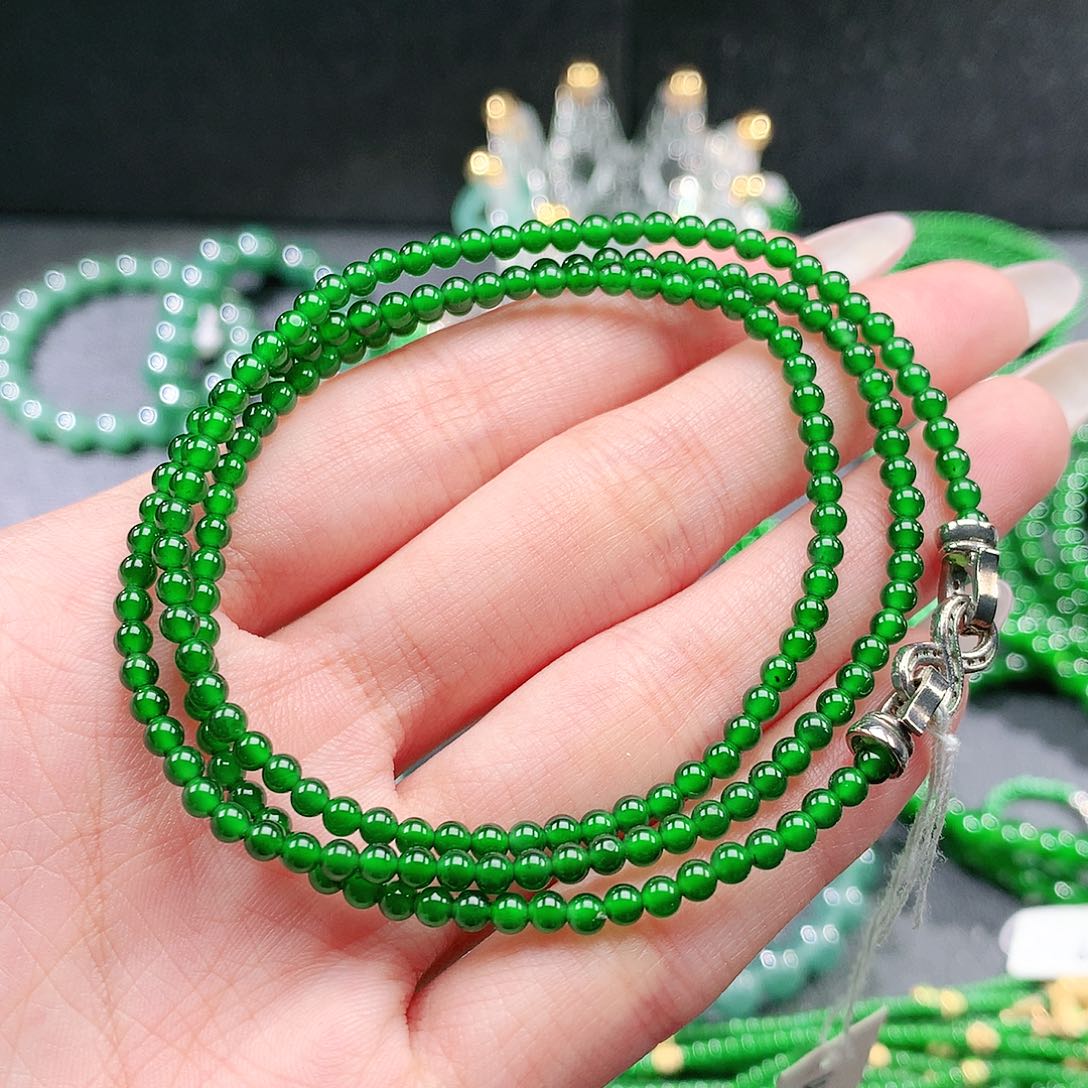 *****翡翠未镶嵌手串项链