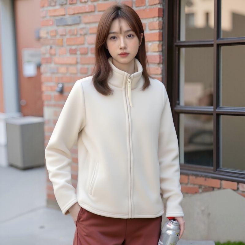 YINYUZHI/吟雨枝长袖秋冬加绒外套常规款立领休闲风保暖女款3733