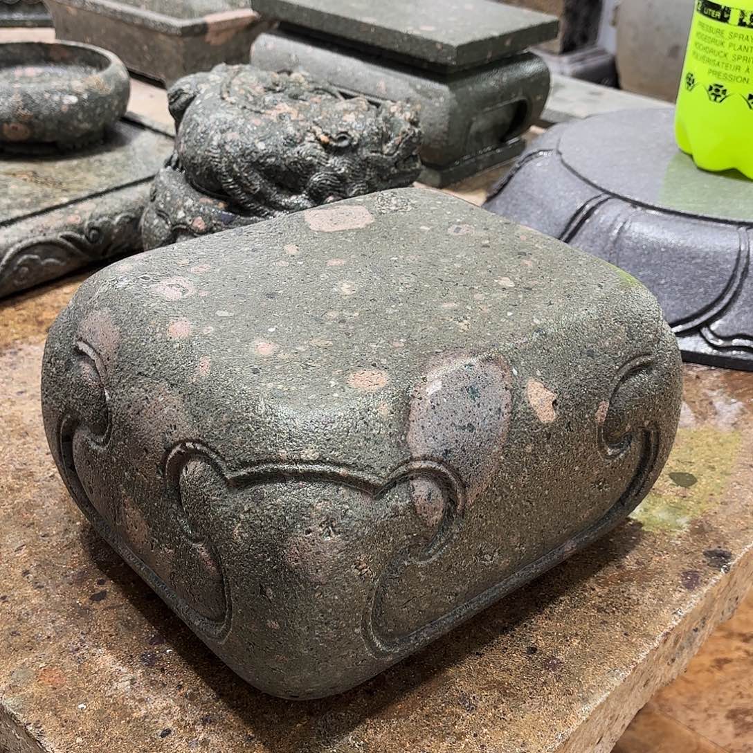 文***石材徽派石雕茶园石方鼓