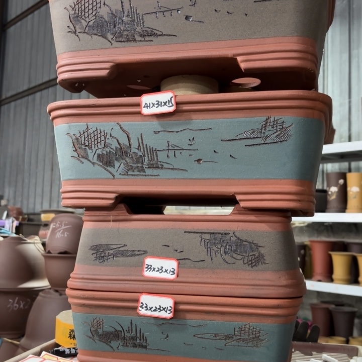 紫砂花盆128-4。        