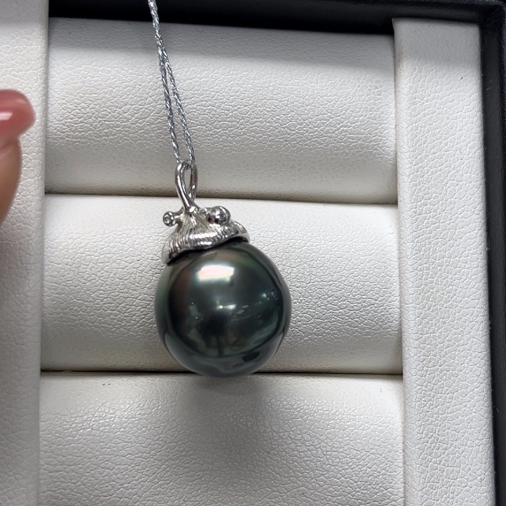 海水珍珠银S925镶嵌颈饰大溪地14-15mm140